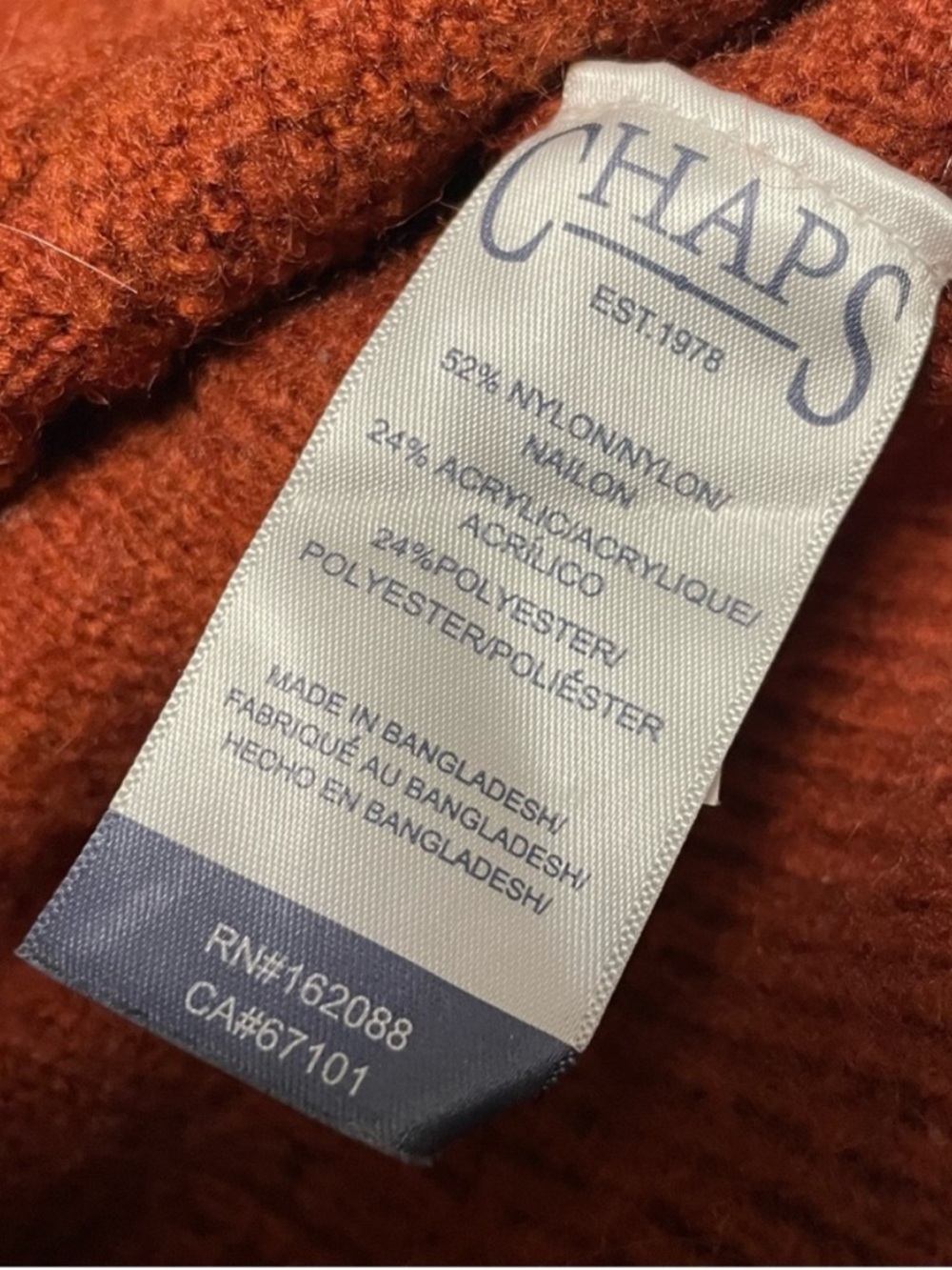 Chaps Rust Orange Cable-Knit Button Cardigan Women’s Medium - Picture 10 of 10